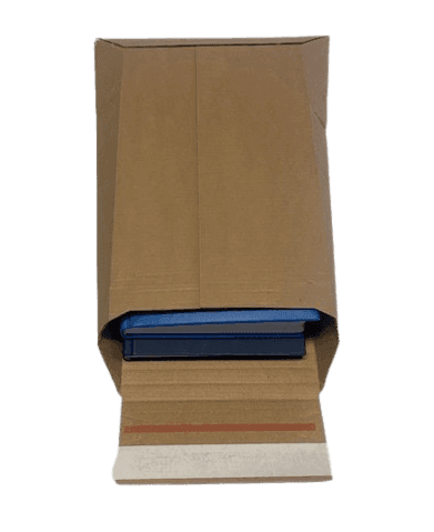 Corrugated cardboard envelope left
